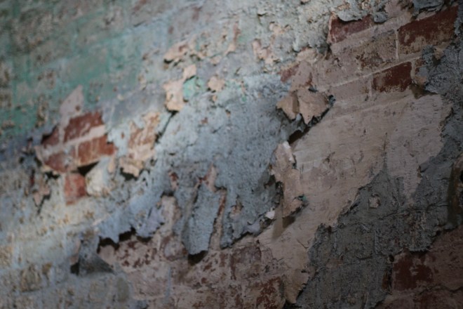 Detail of a wall inside the St Kilda vaults, which are underneath The Esplanade.