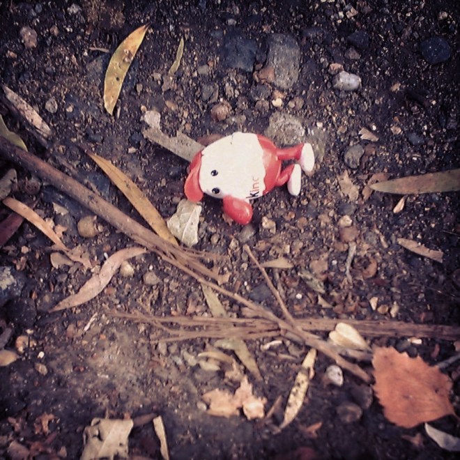 Day 25 - just outside my door this guy must have been dropped by a neighbourhood kid. Poor abandoned kinda egg guy.